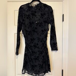 Abercrombie & Fitch Black Floral Long Sleeve Dress